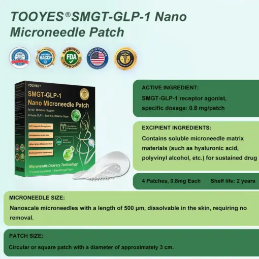 TOOYES® SMGT-GLP-1 𝖲𝗅𝗂𝗆𝗆𝗂𝗇𝗀 & 𝖧𝖾𝖺𝗅𝗍𝗁 𝖭𝖠𝖭𝖮 𝖬𝖨𝖢𝖱𝖮𝖭𝖤𝖤𝖣𝖫𝖤 𝖯𝖠𝖳𝖢𝖧