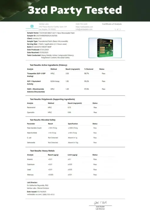 TOOYES® SMGT-GLP-1 𝖲𝗅𝗂𝗆𝗆𝗂𝗇𝗀 & 𝖧𝖾𝖺𝗅𝗍𝗁 𝖭𝖠𝖭𝖮 𝖬𝖨𝖢𝖱𝖮𝖭𝖤𝖤𝖣𝖫𝖤 𝖯𝖠𝖳𝖢𝖧